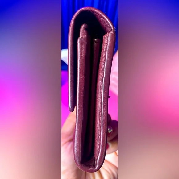 GUCCI Maroon w/Silver Hardware Leather Long Wallet, EUC - Picture 12 of 16